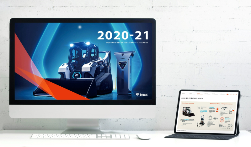 두산밥캣이 15일 발간한 ‘2020-21 두산밥캣 지속가능경영보고서’ /사진=두산밥캣