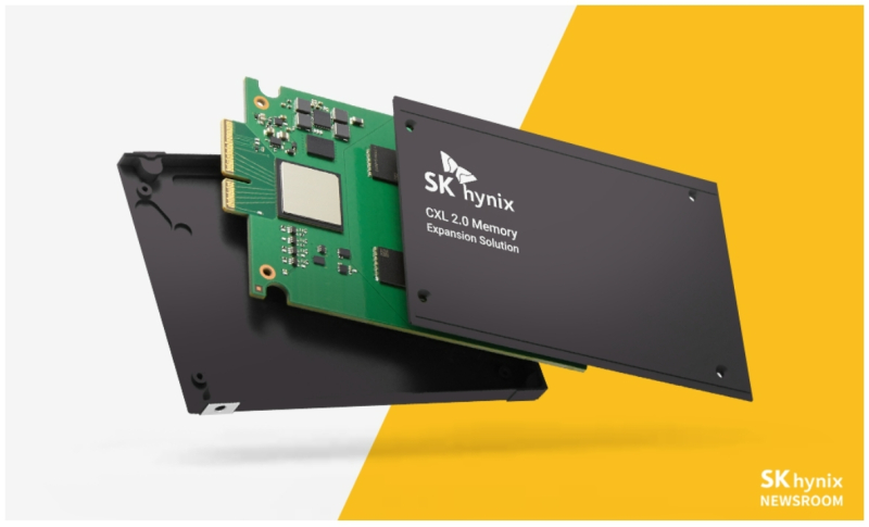 SK하이닉스가 최근 개발한 DDR5 디램(DRAM) 기반 첫 CXL(Compute Express Link) 메모리 샘플. /사진=SK하이닉스