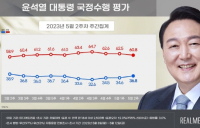 尹 대통령지지율 36.8%…3주 연속 상승[리얼미터]